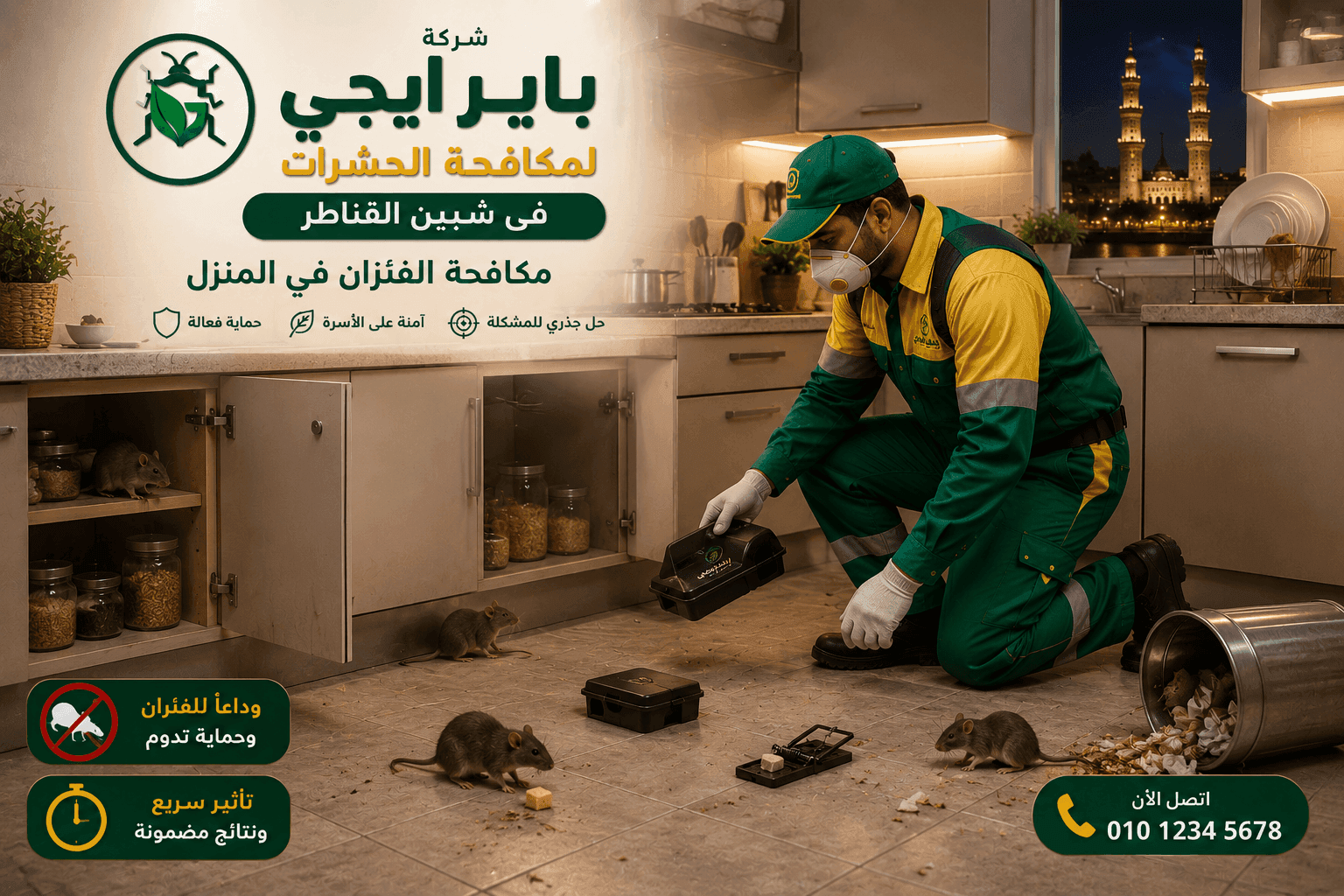 مكافحة الفئران في شبين القناطر