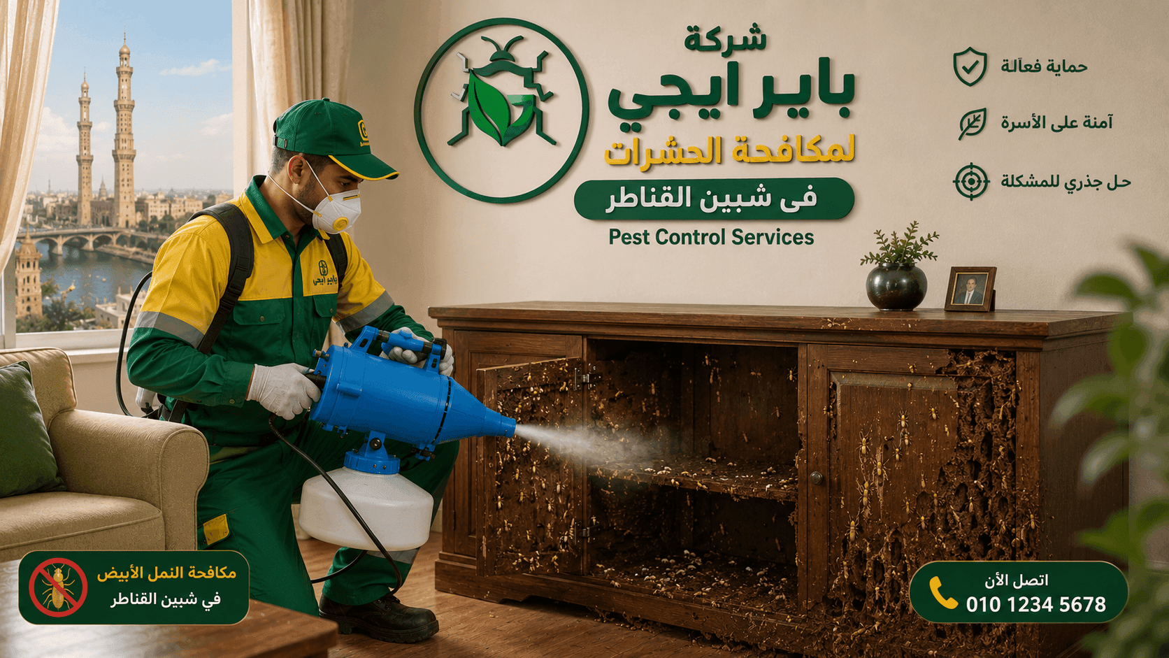 مكافحة النمل الأبيض في شبين القناطر