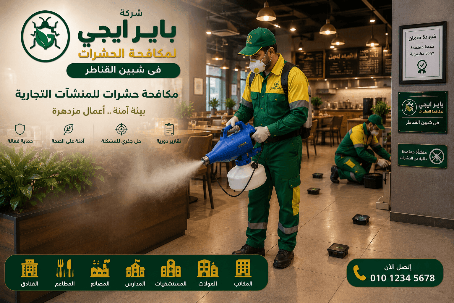 مكافحة حشرات للمنشآت التجارية في شبين القناطر