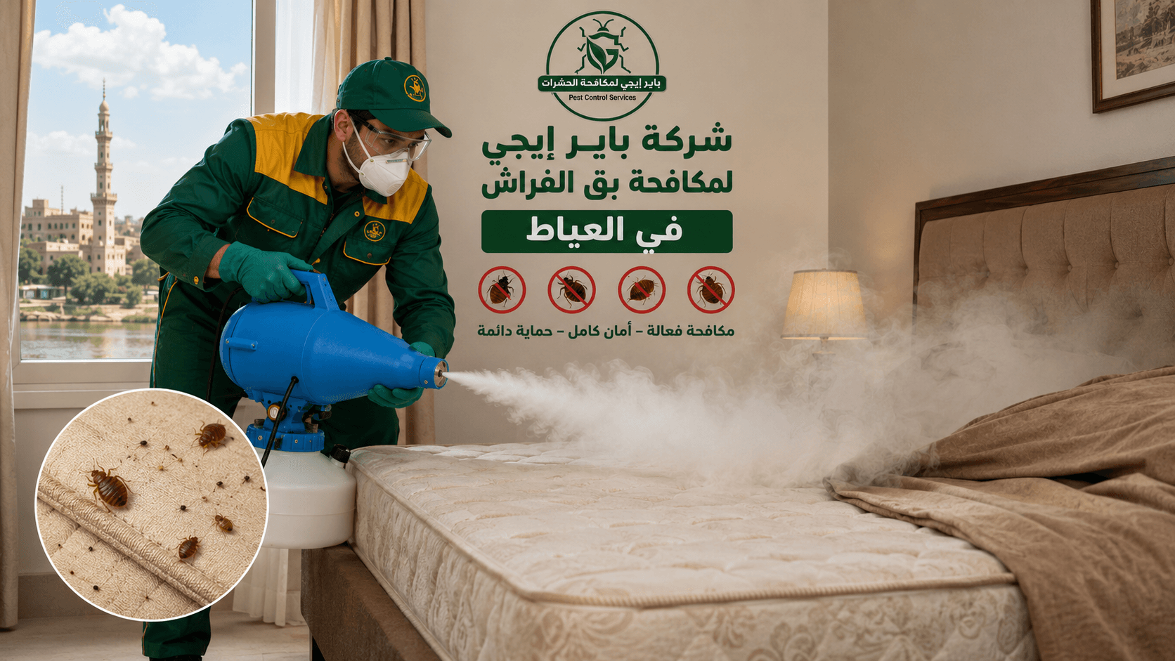 مناطق خدمة شركة باير إيجى لمكافحة الحشرات في العياط والمناطق المجاورة