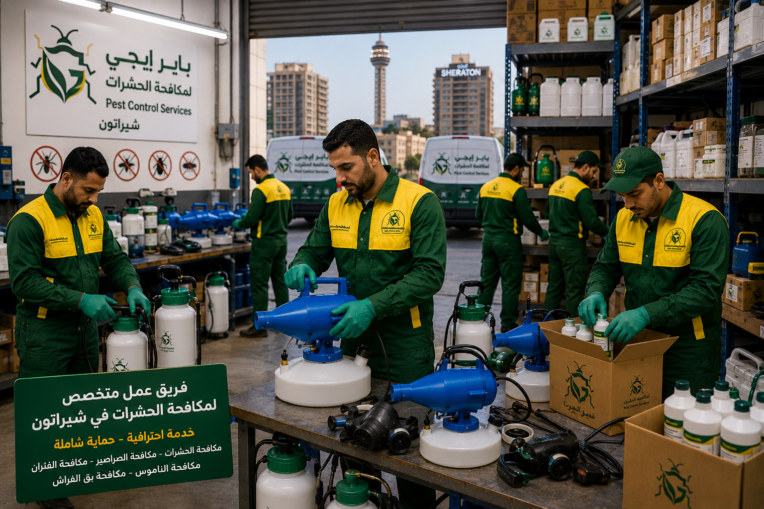 أحدث معدات مكافحة الحشرات في شيراتون مصر الجديدة