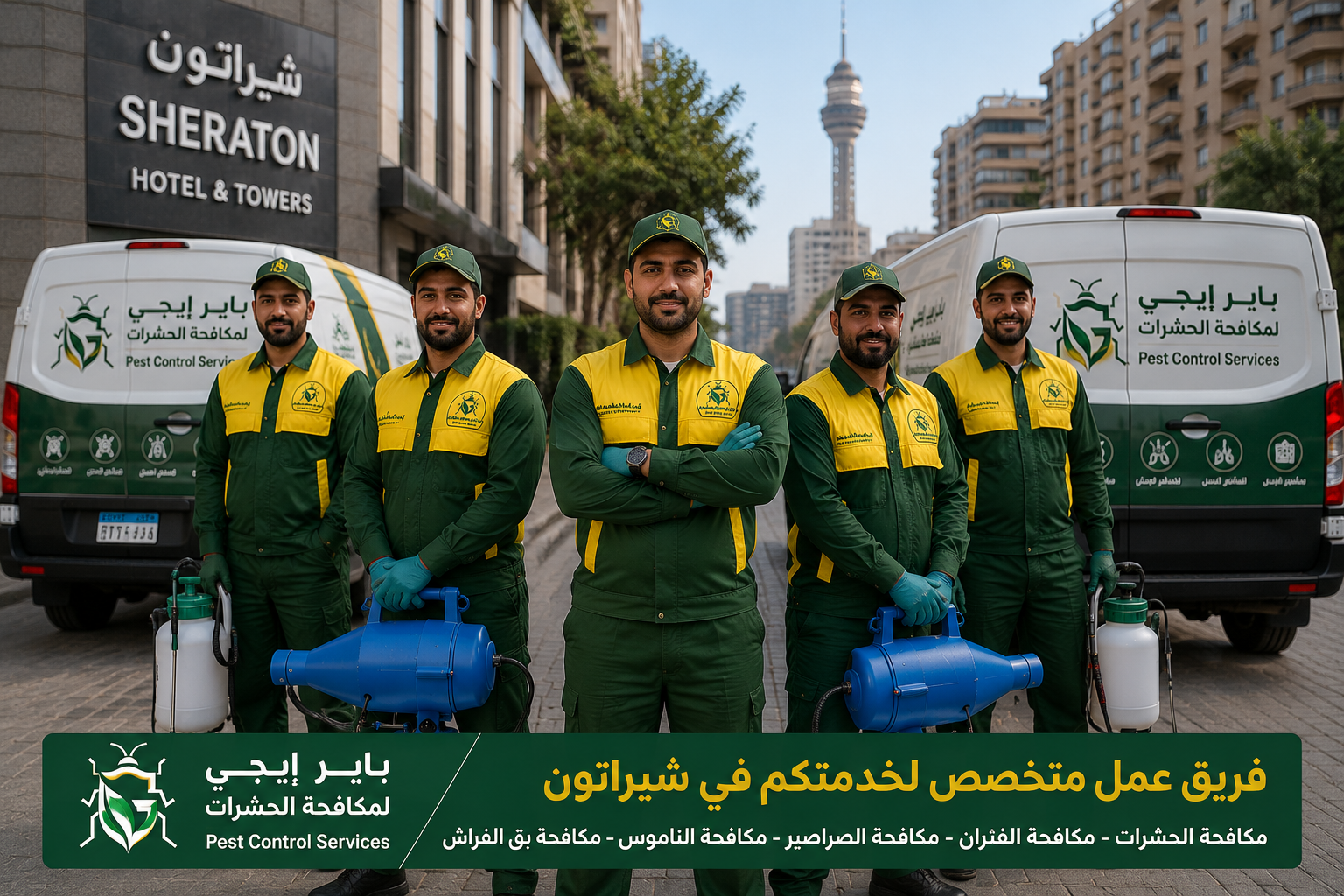 فريق متخصص في إبادة الحشرات في شيراتون مصر الجديدة