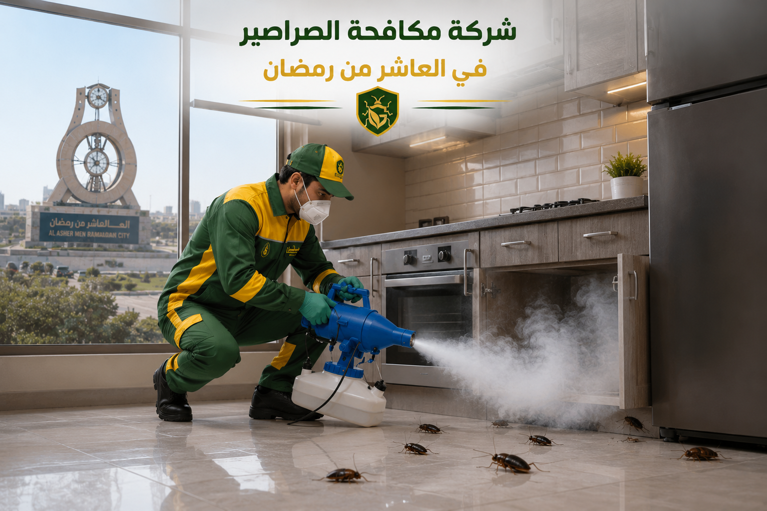 مكافحة الصراصير في العاشر من رمضان