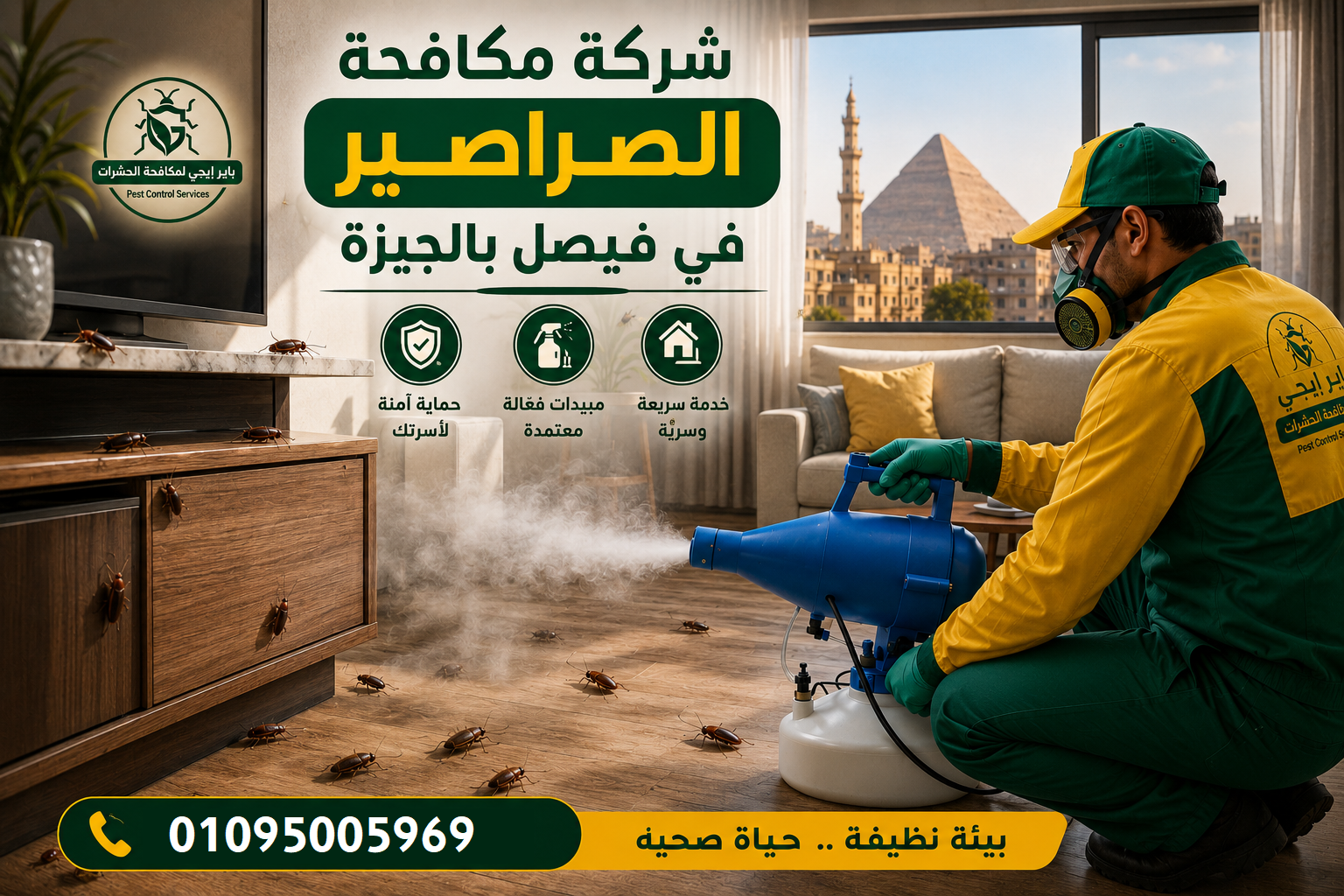 مكافحة الصراصير في فيصل بالجيزة