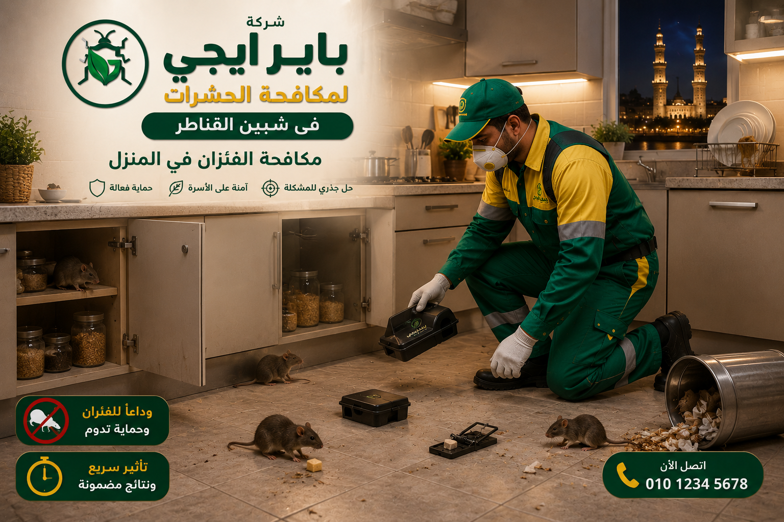مكافحة الفئران في شبين القناطر
