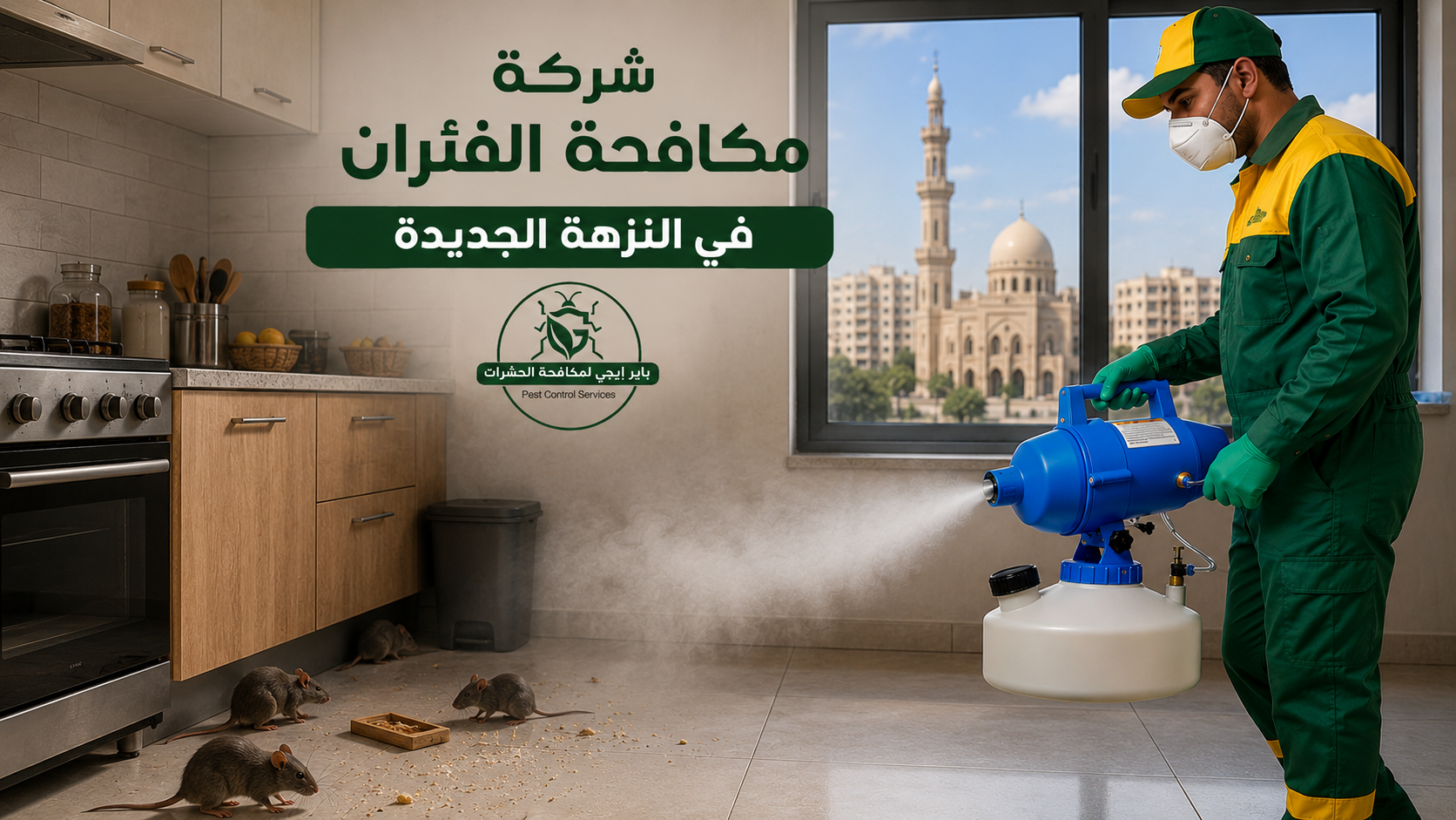 مكافحة الفئران والقوارض في النزهة الجديدة