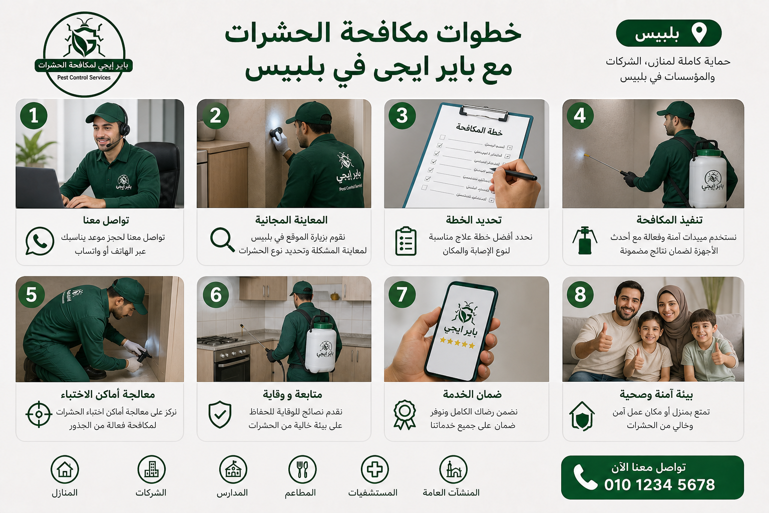 خطوات مكافحة الحشرات مع باير إيجى في بلبيس