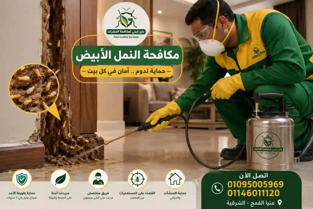 مكافحة النمل الأبيض والأرضة فى منيا القمح